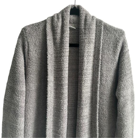 Barefoot Dreams Cali Cozychic Knit Open Front Long Cardigan Gray Size Medium - Picture 4 of 16